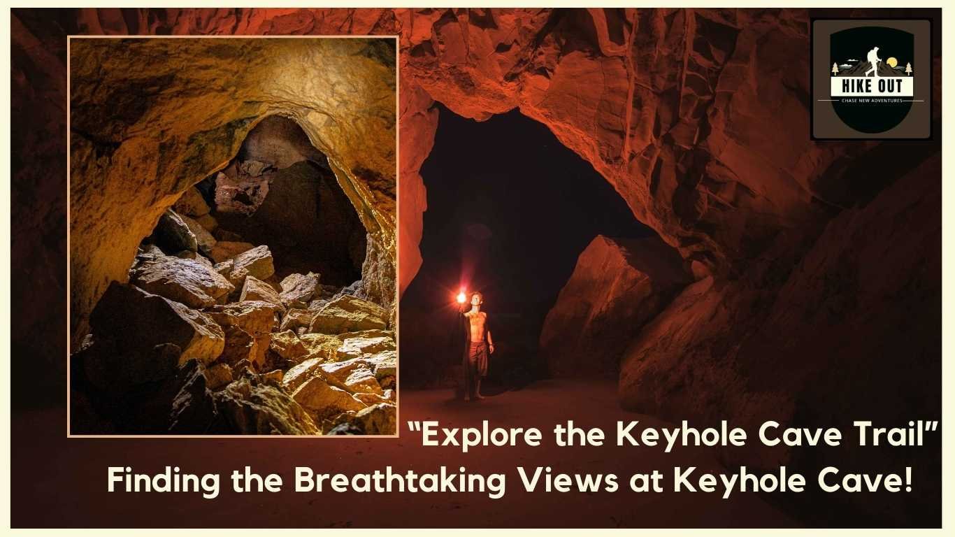 A glowing torch illuminates the Keyhole Cave's rugged interior, with rocky formations casting dramatic shadows.