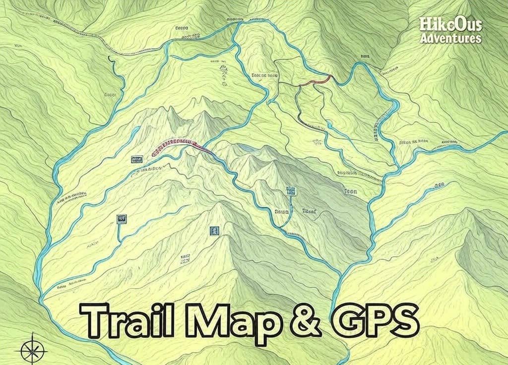 Detailed topographic map of Humphreys Peak hiking trails with GPS coordinates and landmarks