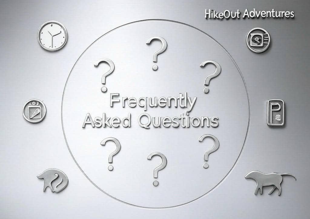 Common questions about hiking Humphreys Peak illustrated with simple icons