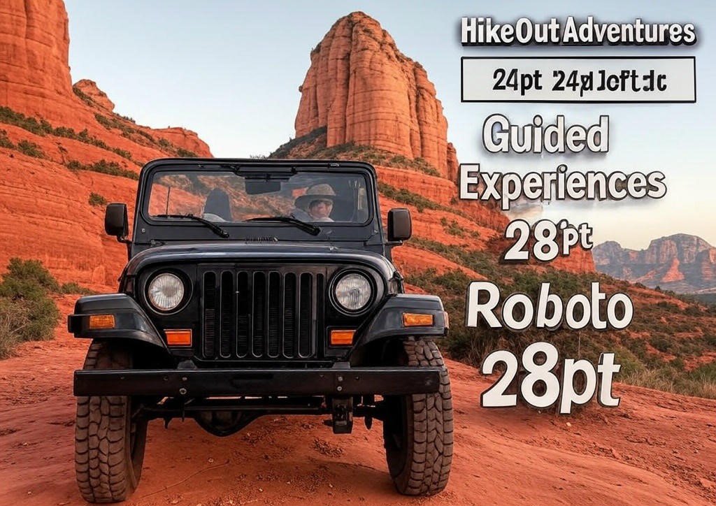 Guided jeep tour in Sedona red rock canyons near Doe Mountain trail.