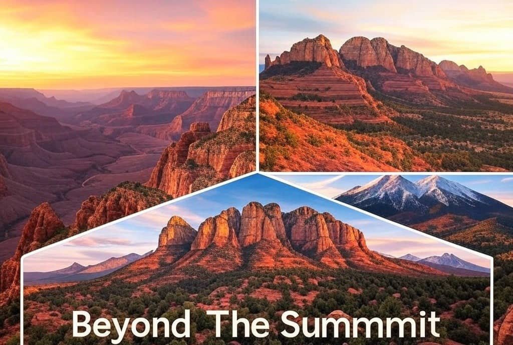 Collection of northern Arizona attractions near Humphreys Peak including Grand Canyon
